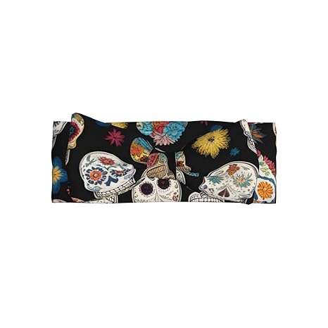 sugar skulls Pattern Baby Bow Headband Super Stretchy Soft Bows Hair Accessories for Newborn Infants Toddlers Kids Girls