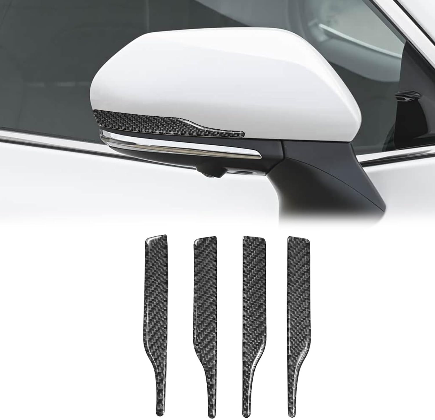 ramuel Carbon Fiber Rearview Mirror Trim Fit for Car Decor Stickers Black