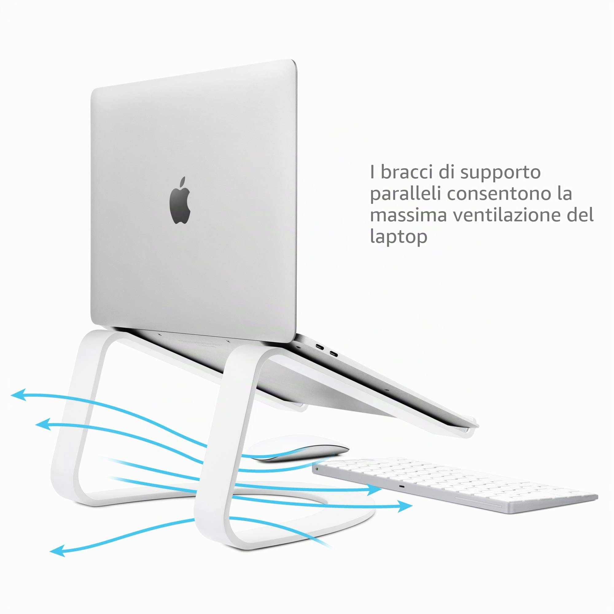 TwelveSouth Curve - Supporto ergonomico per MacBook e computer portatili, per casa o ufficio bianco