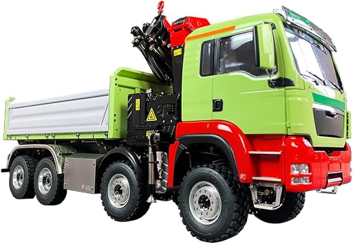 LESU 1/14 8X8 RC Hydraulic 3-Ways Dumper Truck for Electric Crane Tipper 2Speed Gearbox KIT Assembled Metal Chassis Unfinished Crane Body Shell Construction Vehicle Model