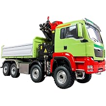 TOUCAN RC HOBBY 1/14 LESU 8X8 RC Hydraulic 3-Ways Dump Truck for Remote Control Crane Tipper for Ages 14+