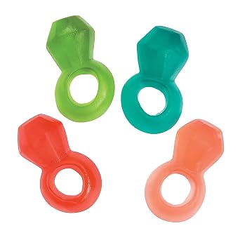 Ring Gummy Rings, Assorted Flavors, Wrapped, Bulk (Approx. 100 Pieces) CHERRY, STRAWBERRY, WATERMELON & BLUE RASPBERRY - Great Fun for Adults & Kids Alike! Perfect for Engagements, Weddings, and Bachelorette Parties! (2 Pound Bag)