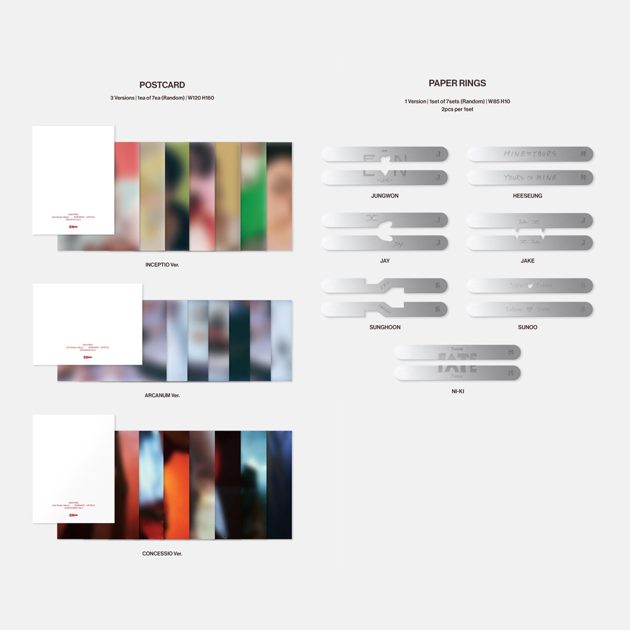 ENHYPEN - 2nd full album [ROMANCE : UNTOLD] (INCEPTIO Ver.) Photo Book + Paper Rings R + 2 Pin Badges + 4 Extra Photocards