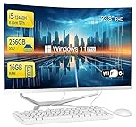 Computer desktop curved FHD All in One PC, i5-12450H, processore 8 core, 16 GB di RAM, 256 GB SSD,WiFi,Bluetooth WiredKeyboard & Mouse – Perfetto per uso domestico e ufficio, Windows 11 Pro AIO PC