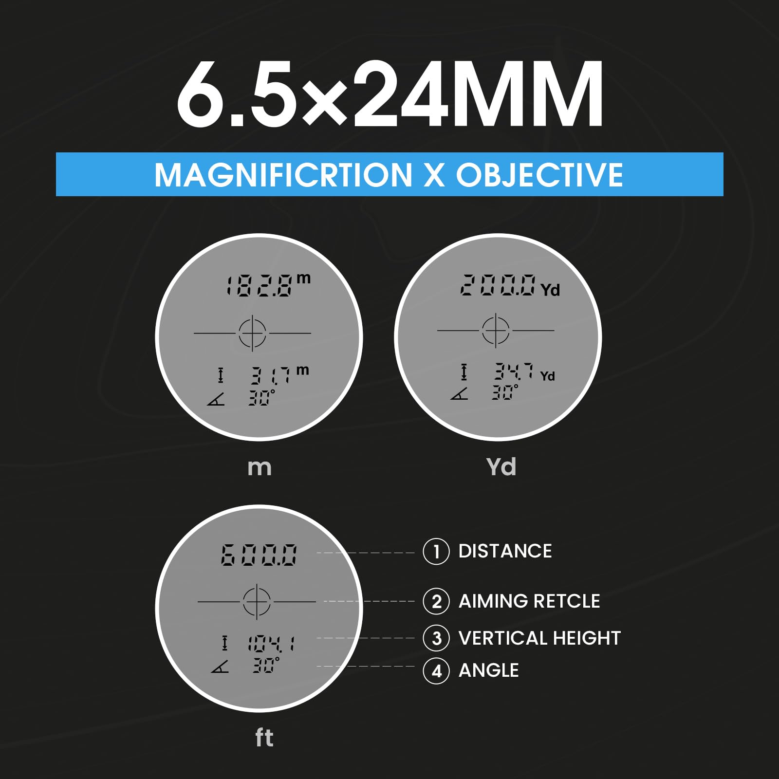 ACPOTEL PF2L LCD External Scrren Range Finder with Magnetic Golf Rangefinder Slope Switch with Feet/Yard/M Range Finder Golf with Scanning, Golf Rangefinder Fast Flag-Lock with Vibration