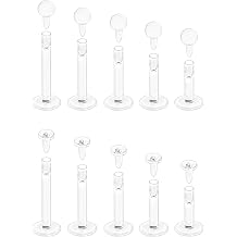 18G 16G Flat Back Clear Earrings for Sports Nose Studs Silicone Plastic Tragus Conch Cartilage Retainers Monroe Medusa Lip Ring Stud Labret Piercing for Work Surgery 6mm 7mm 8mm 9mm 10mm 12mm