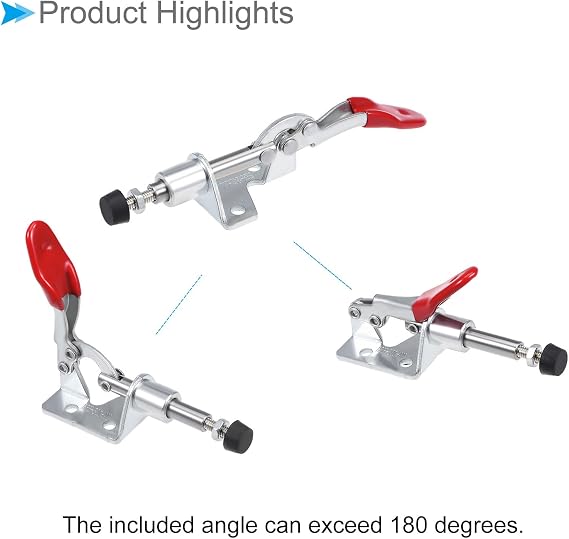 Toggle Clamp, BRH-301-AM 99Lbs Holding Capacity, Push Pull Action Quick Release Down Clamp Duty - (Applications: for Woodworking), 3-Pieces