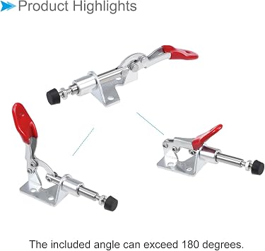 Toggle Clamp, BRH-301-AM 99Lbs Holding Capacity, Push Pull Action Quick Release Down Clamp Duty - (Applications: for Woodworking), 3-Pieces