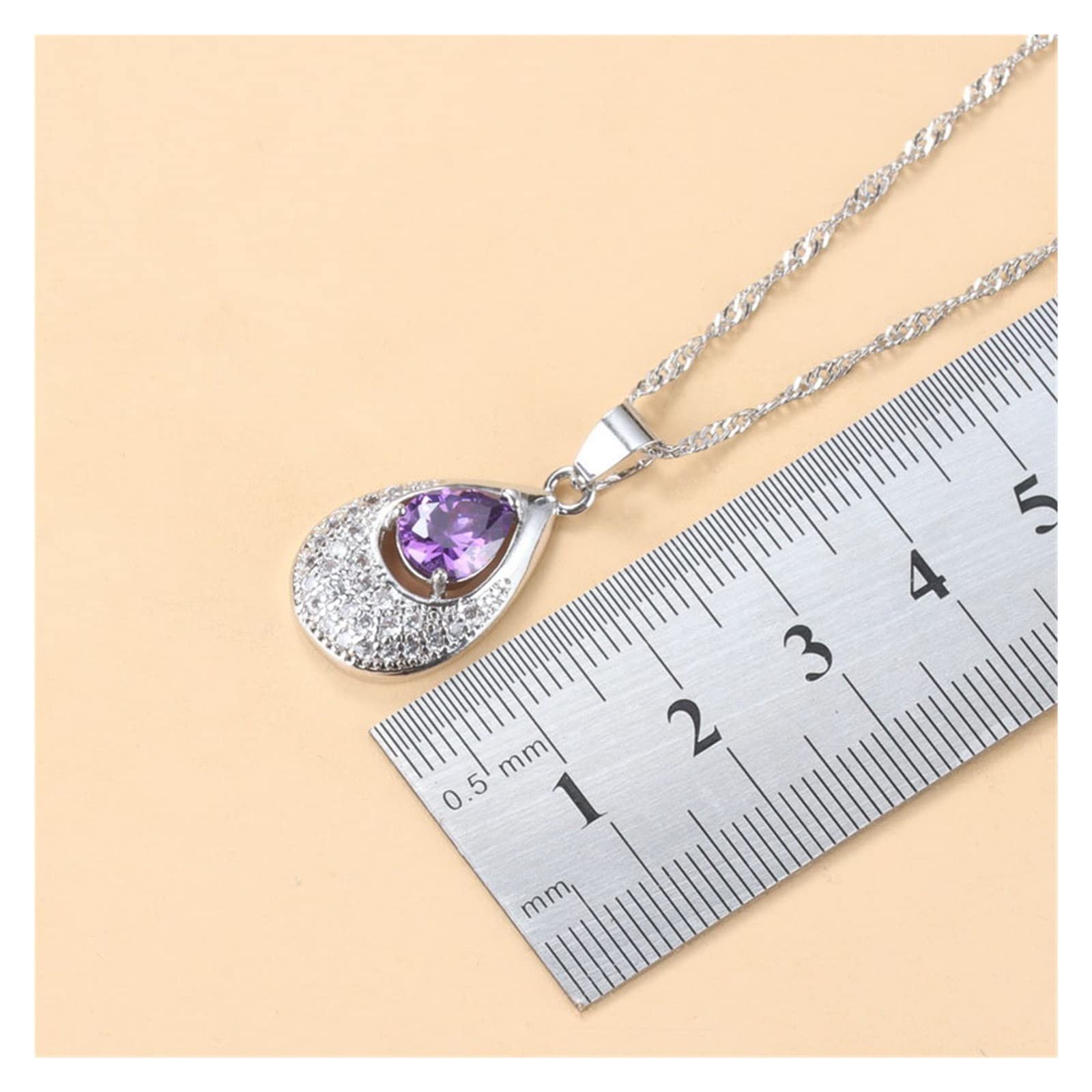 Accesorios de Gota de Agua Vestido de Novia romántico Juegos de Joyas de Cristal Natural for Mujeres Pendientes y Collar