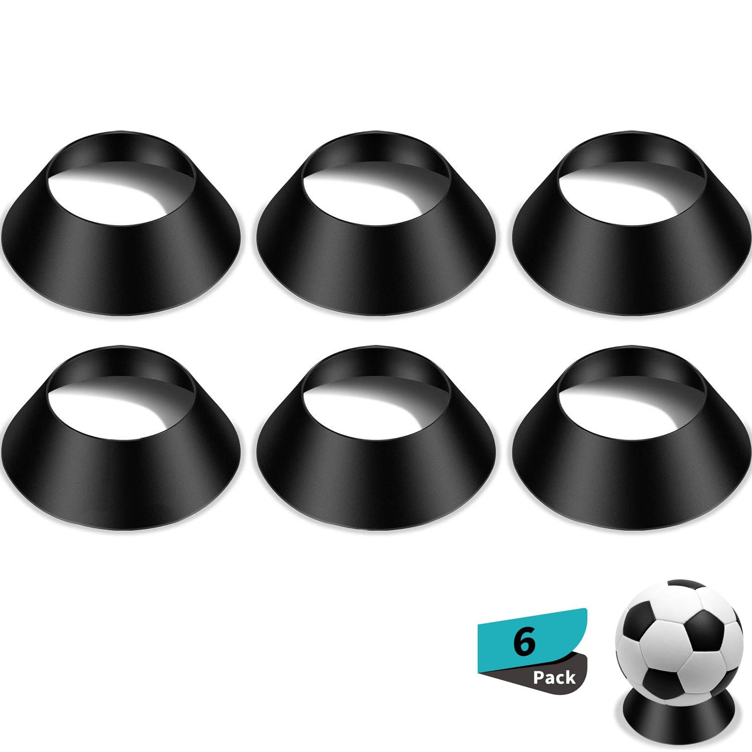 Khazna Memorabilia Ball Stand Ball Pedestal Ball Display Stand Holder Soccer Ball Stand for Basketball Football Volleyball Softball Bowling 6 Pieces