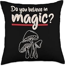 Do You Believe in Magic Mushroom Minimalist Mushroom Picking Throw Pillow