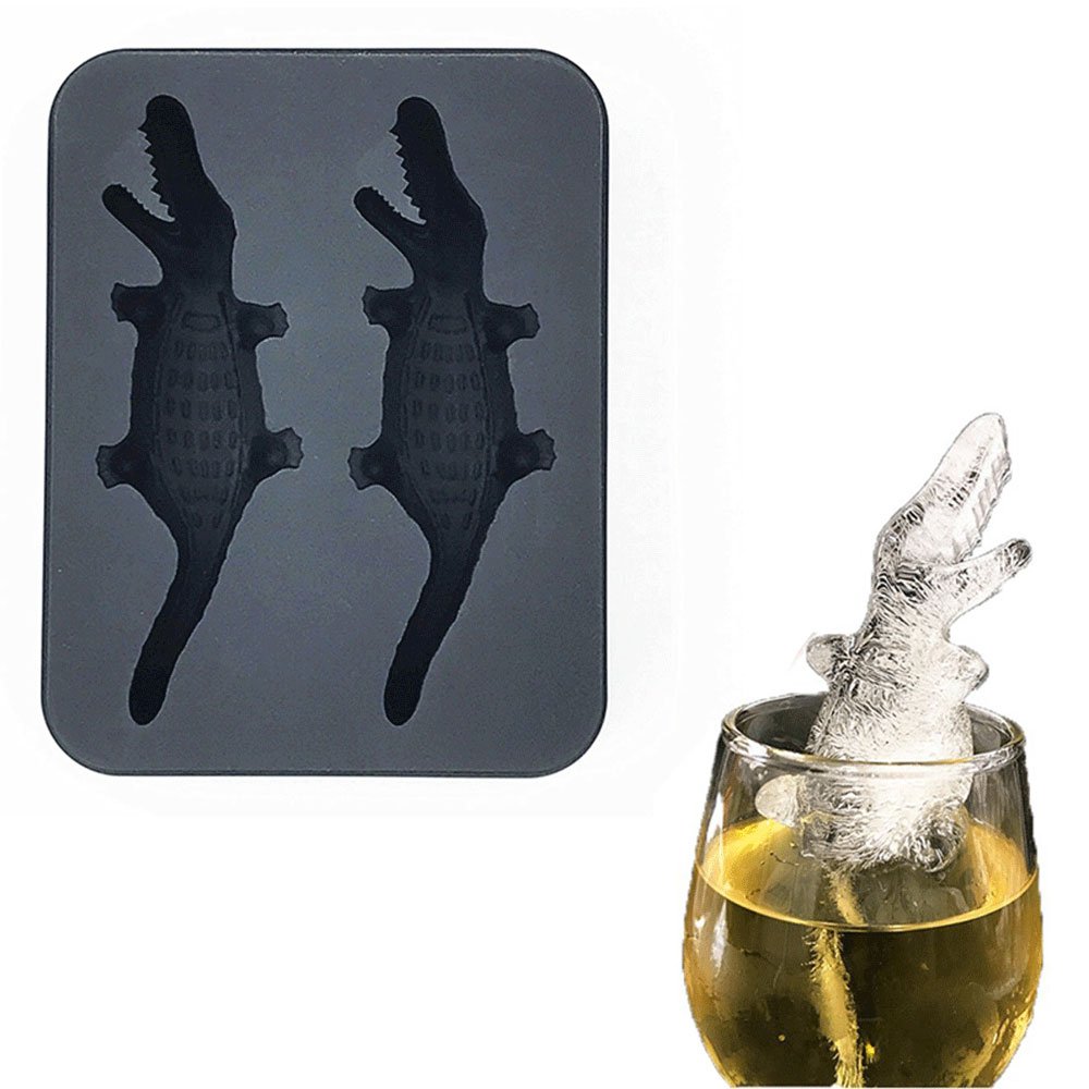 1Pcs Silicone Alligator Ice Cube Trays Molds, Jumbo Size Alligator Trays Molds for Chocolate Candy Soap Clay