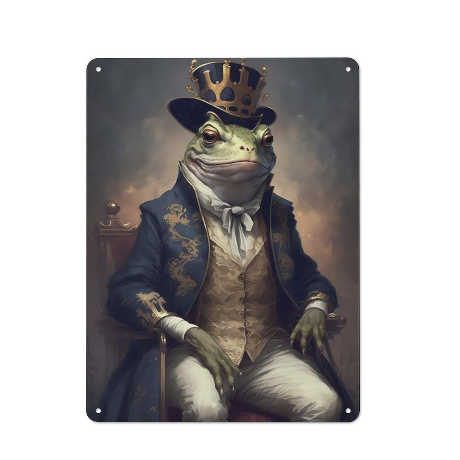 Junmoney Frog Graceful Rustic Metal Sign 40X30cm For Hallway Wall, For Collectors Of Rustic Metal Wall Decor