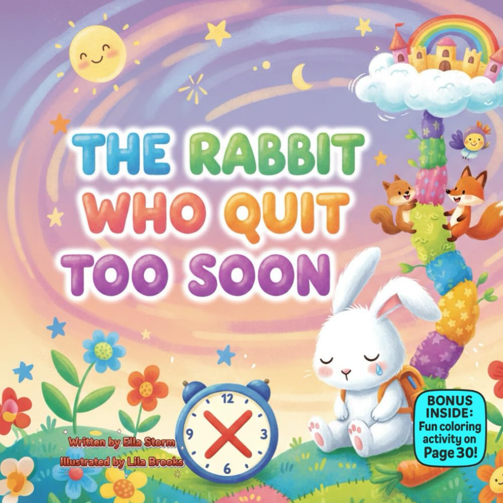 The Rabbit Who Quit Too Soon: A Gentle Rhyming Picture Book About Patience, Perseverance, and Trying Again