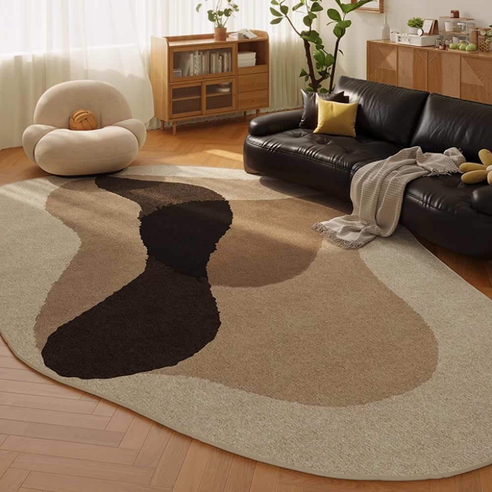Alfombra Moderna Minimalista Forma Irregular - Diseño Artístico Antideslizante para Salón Dormitorio Estilo Contemporáneo​ 200x300cm