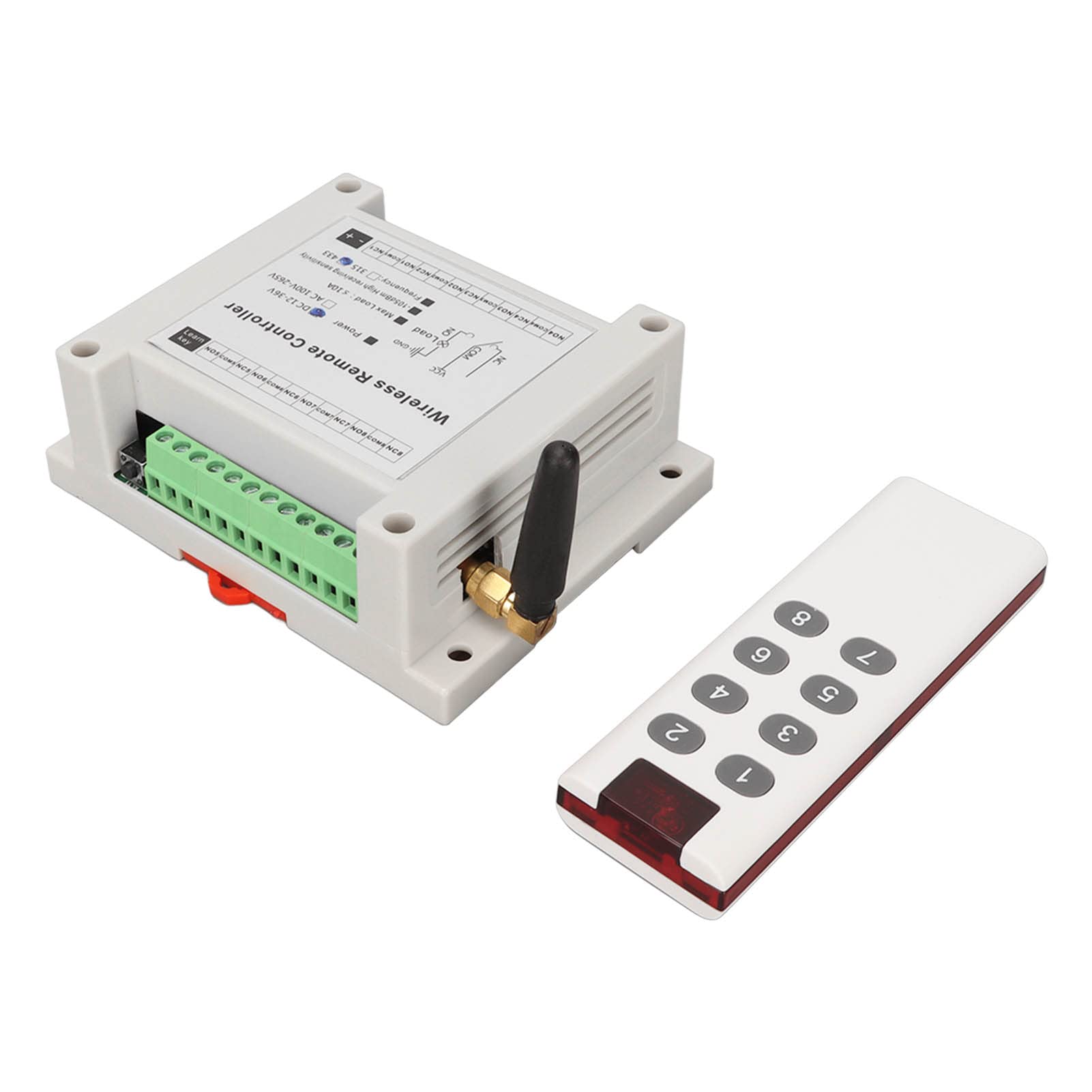 8-Kanal-Relaismodul DC 12V-36V 10A, Lampensteuerung Funkrelaismodul mit Fernbedienung, Standby-Strom 10MA, für Lichter, Sirenen, Schlösser, Motoren