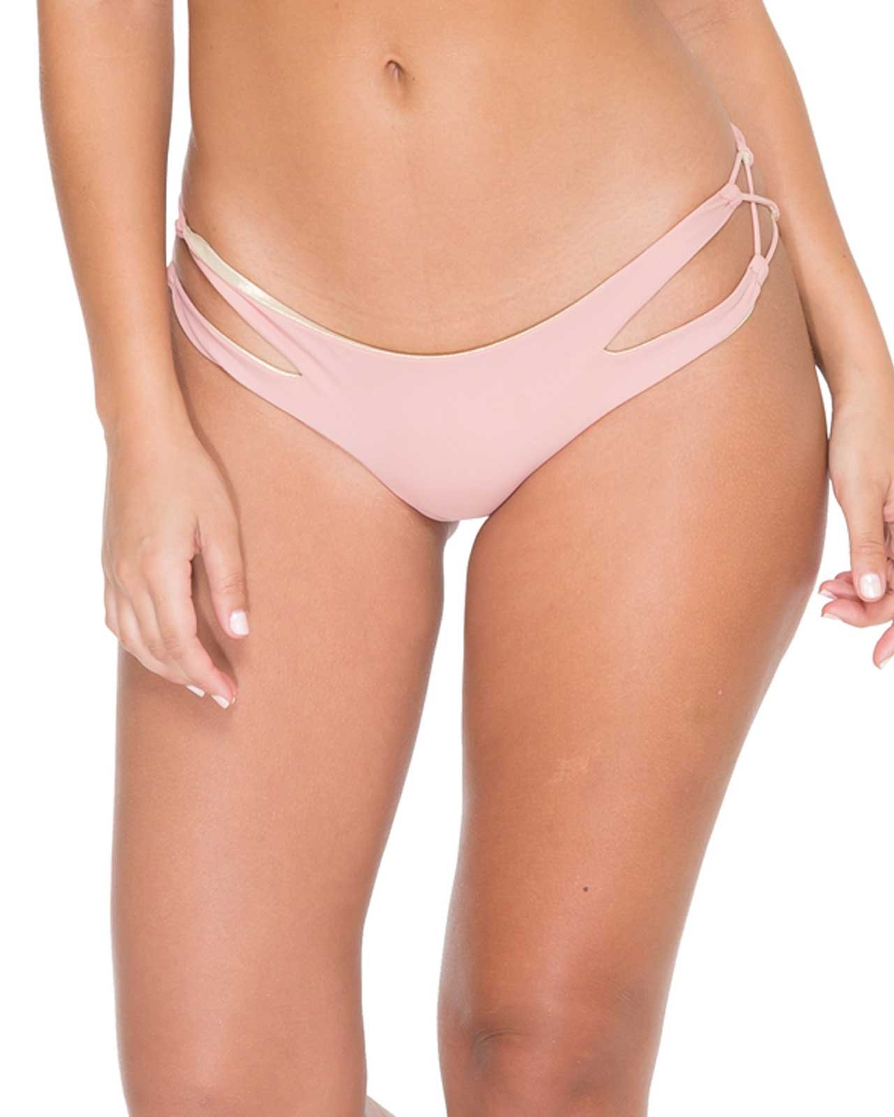 Luli FamaWomen's Cosita Buena Reversible Zig-Zag Open Side Moderate Bikini Bottom