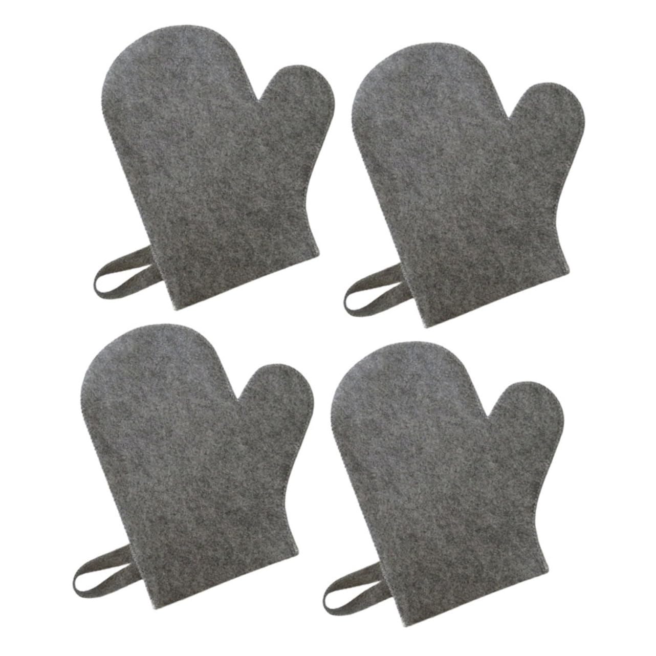 balacoo 4pcs Sauna Gloves Bathing Felt Mittens Supple Felt Gloves Exfoliating Gloves Bathing Rubbing Mitt Spa Felt Gloves Sauna Supplies Comfortable Bathing Gloves Bath Gloves Sauna Mitten