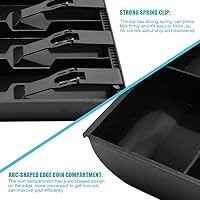 Vista 5 de Bandeja para cajón de caja registradora con 4 compartimentos para billetes/3 monedas para almacenamiento de dinero, color negro