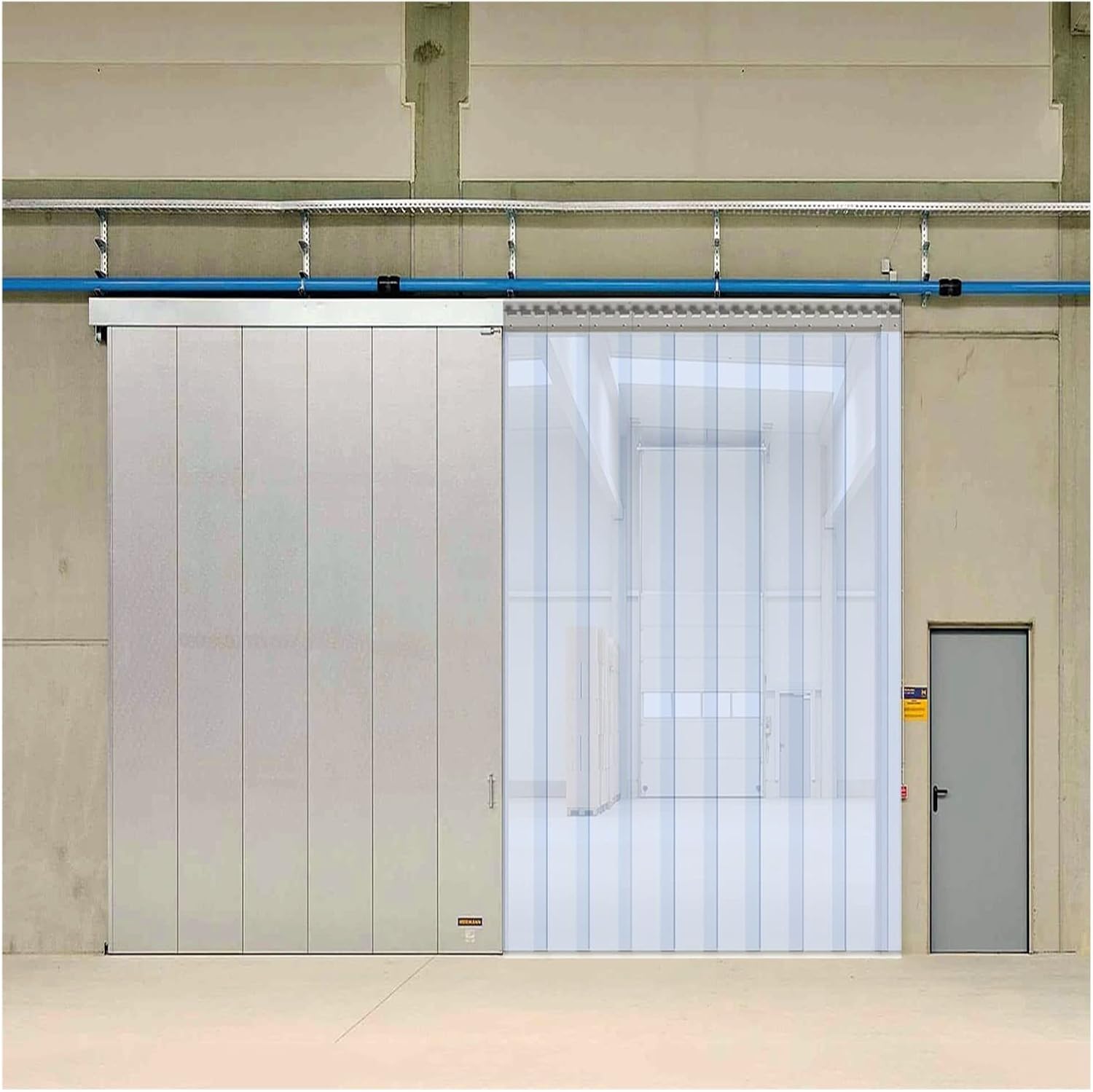 Customizable PVC Plastic Strip Curtain Door Kit, Vinyl Strips 1.5/1.9/2.1mm Thick, Overlap 3cm, Ideal for Commercial Entry & Freezer Warehouse Doors