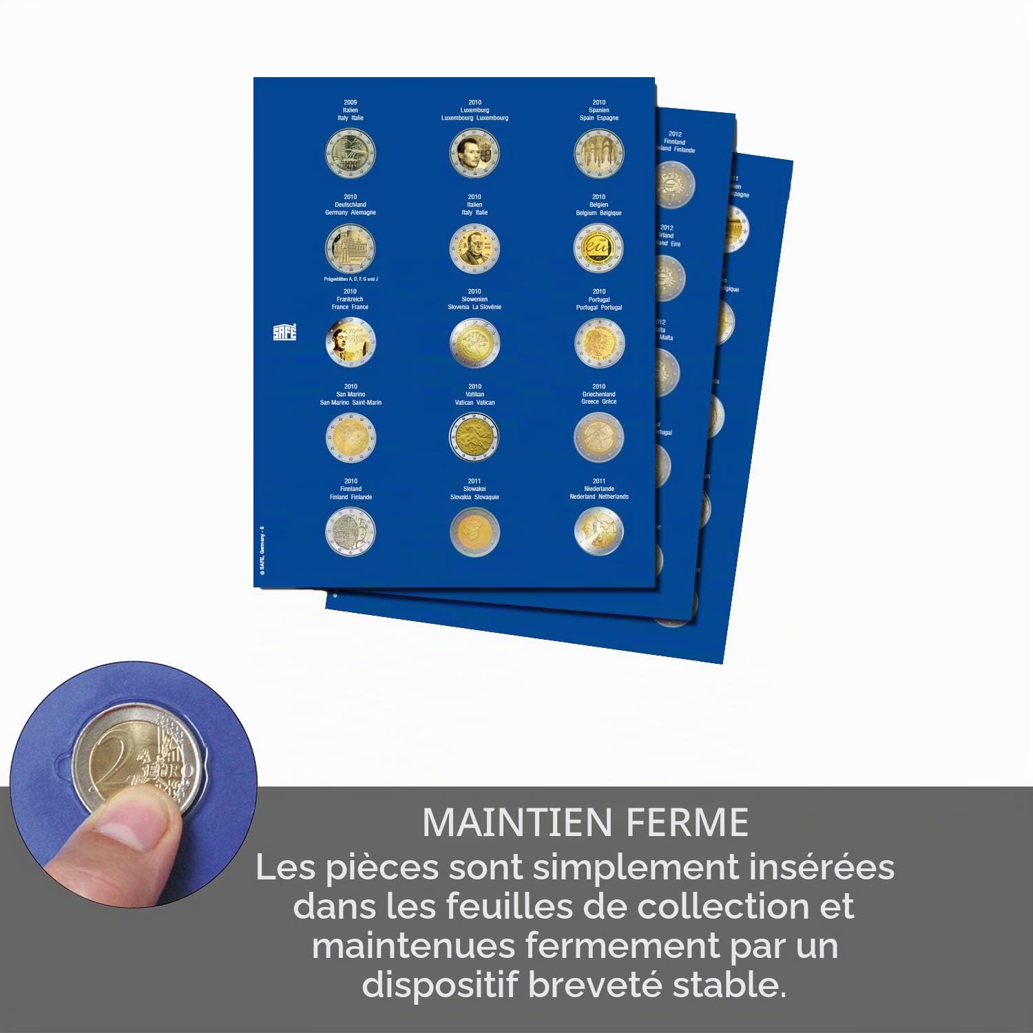 SAFE 7822-B1 Album TOPset pour Pièces Commémoratives 2 Euros 2004–2013 Non Capsulées