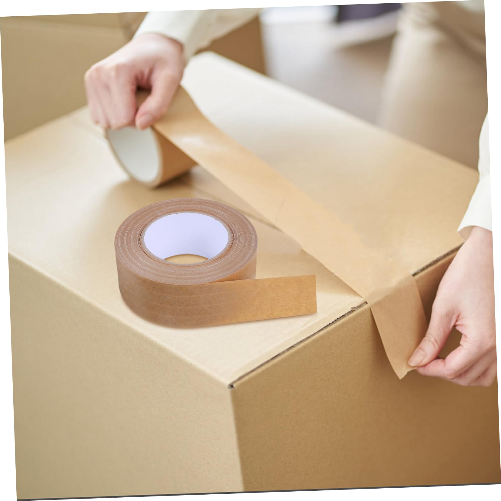 SOLUSTRE 3stücke Braunes Paketklebeband Strapazierfähig Wasseraktiviert Verstärkt aus Kraftpapier für Sichere Versandverpackung Hochbelastbar Beschreibbar Rahmendichtungsband Verpackungskle