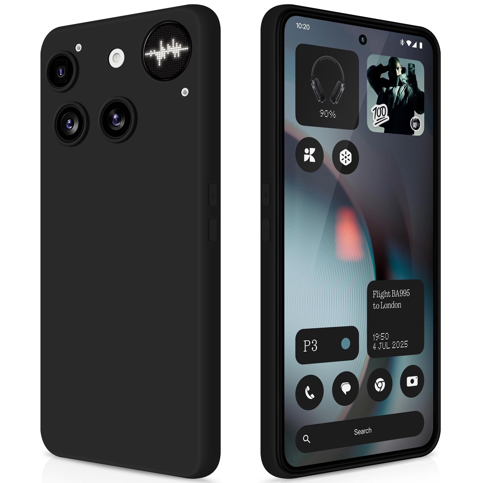 Photo 1 of GiiYoon Silicone Case for Nothing Phone 3, Black