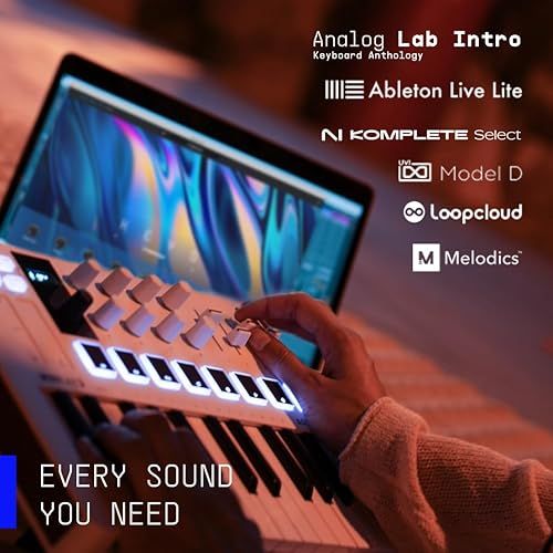 Miniatura 7 de Arturia MiniLab 3 - Controlador MIDI universal para producción de música, con paquete de software todo en uno, 25 teclas, 8 almohadillas Blanco