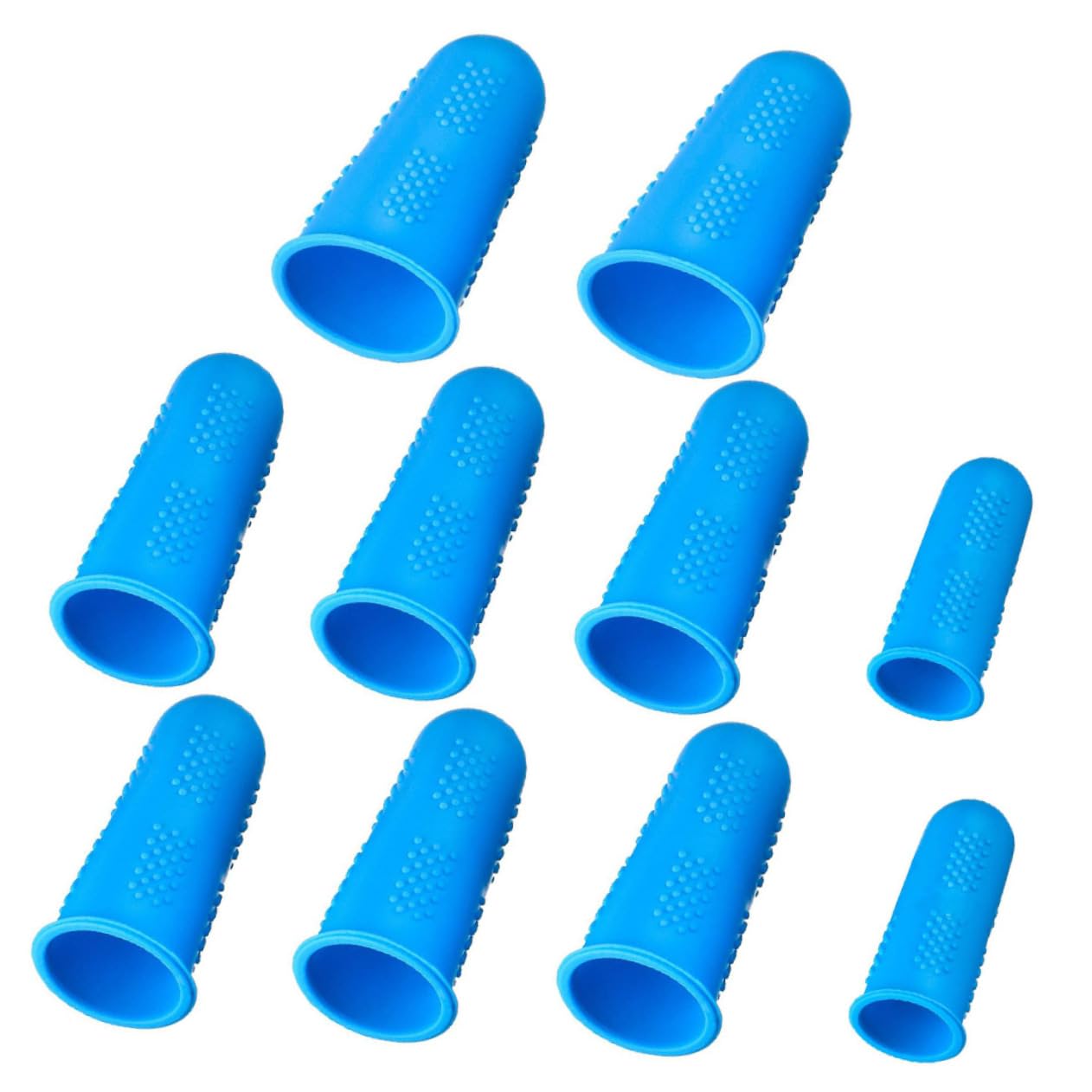 COLLBATH 10pcs Silicone Finger Covers Medium Size Anti-scalding Non-Slip Crochet Finger Protectors Large Finger Sleeves for Industrial Kitchen Use