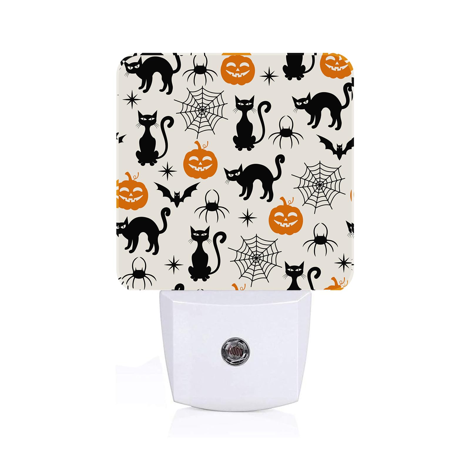 FSHVQKD Halloween Black Cat Night Light,Plug Into Wall for Boys Girls Bedroom Decorative Square Night Light Lamp 0.5w Sleep Friendly