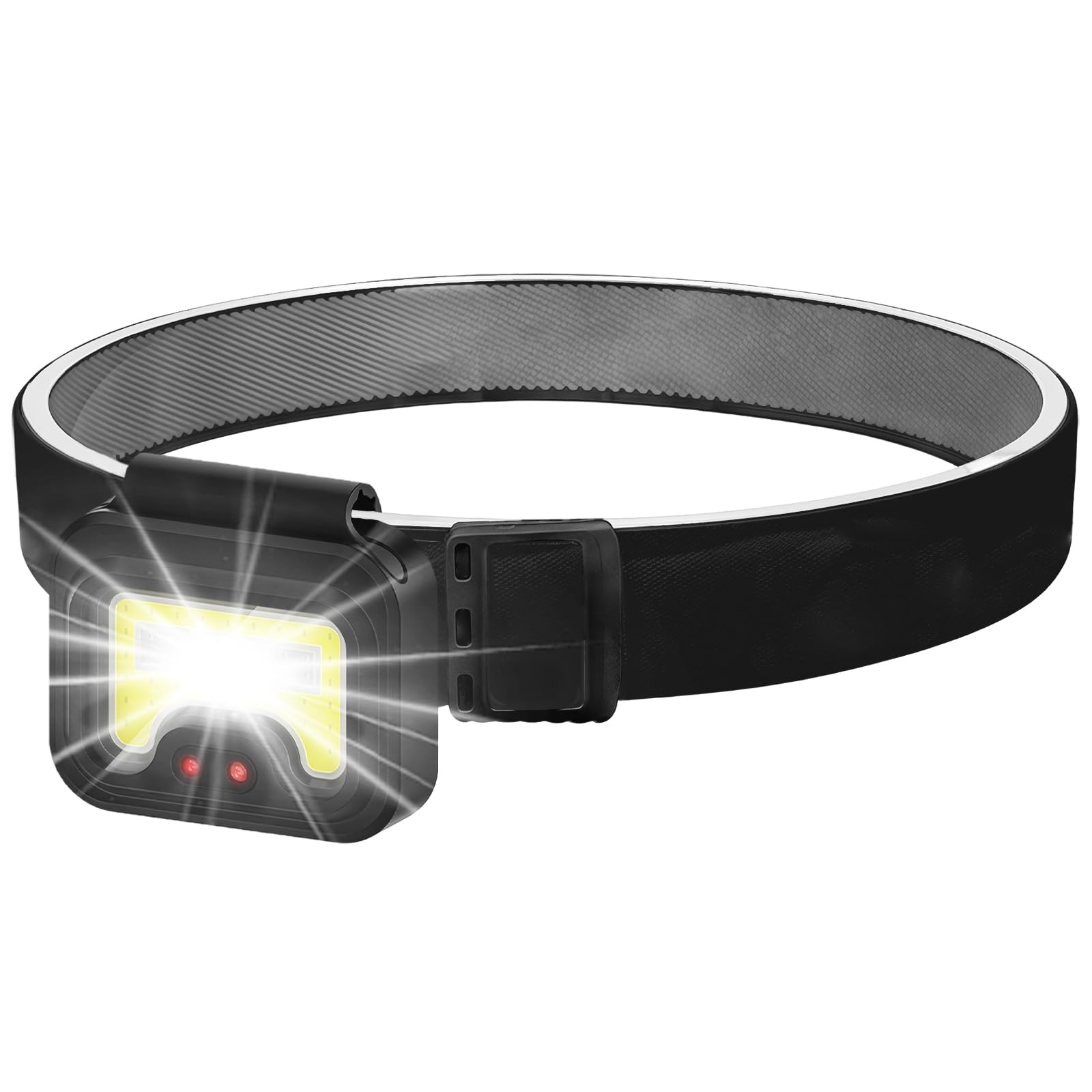 flintronic Head Torch Rechargeable, LED Clip on Light, Super Bright Headlight, Waterproof & 4 Modes Adjustable, for Runners, Joggers, Camping, Hiking, Dog Walks