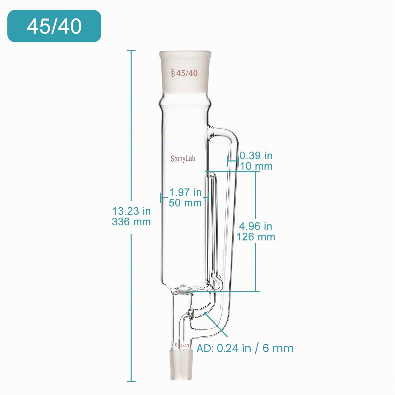stonylab 500 ml Soxhlet-Extraktionsapparat, Borosilikatglas 45/40 Soxhlet-Extraktor mit Allihn-Kühler und 2 Flachbodenkolben 500 ml mit 24/40 Schliff, Komplettset