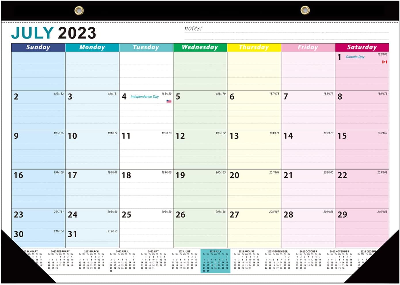Mljtoyo 2023-2024 Calendar -18 Month to View Wall Planenr Calendar From Jul.2023 - Dec.2024, Tear-Off Monthly Calendar With Thick Paper,Large Academic Wall Home Family Planner,12" x 17"