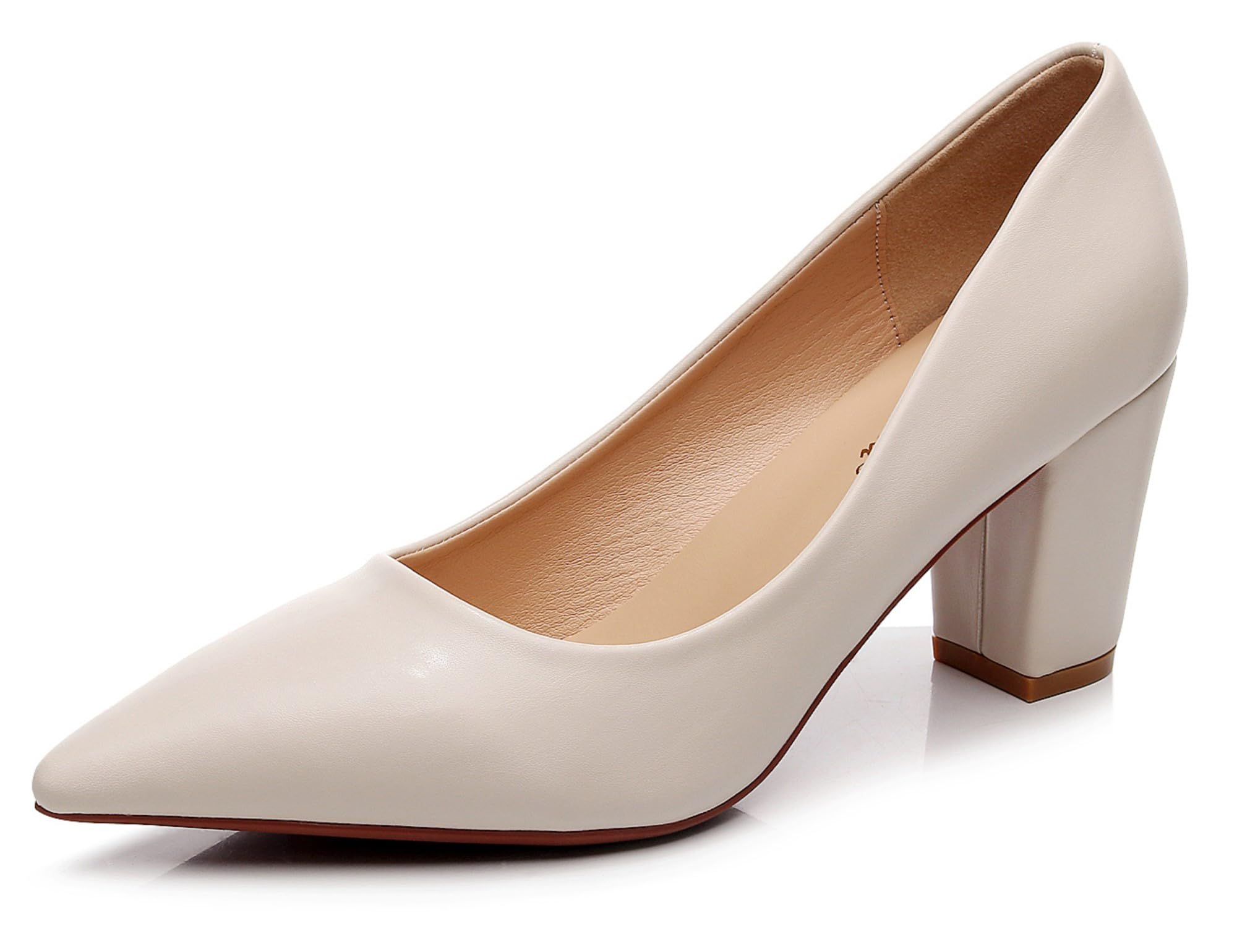 VenusCelia Women's Lewin Pump Chunky Heel Shoe