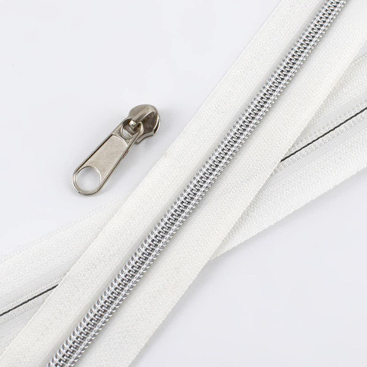 XXHNBF Zipper for Bags, Ziper Puller,Zip Fixer, Sliders Zipper,Sewing Zips,Ended Fasteners,5/10Meters 5# Open-end Coil Nylon Zippers for Luggage Clothing Bags Tent(Wte)