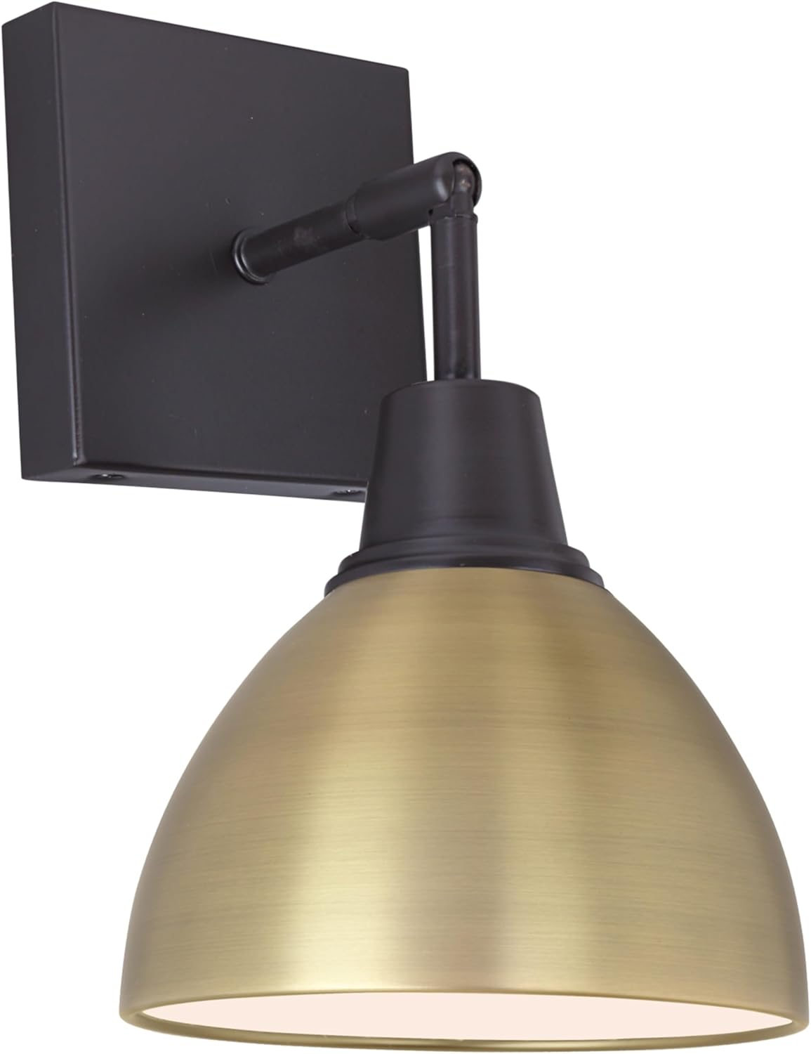 Aspen Creative 62502-11, One-Light Metal Bathroom Vanity Wall Light Fixture, 5" Wide, Transitional Design in Satin Nickel & Chrome