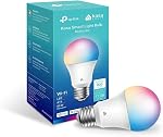 Kasa Smart Light Bulbs, Full Colour Changing Dimmable Smart WiFi Bulbs Compatible with Alexa and Google Home, A19, 9W 800 Lumens,2.4Ghz only, No Hub Required, 2-Pack (KL125P2), Multicolour