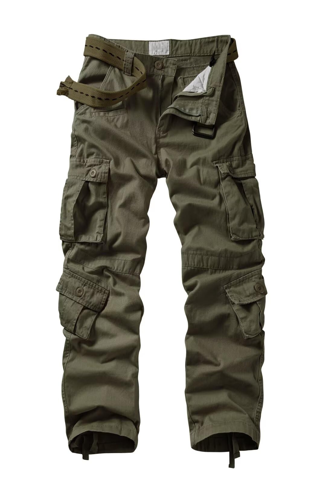 Vatinnt Men's Armygreen Cargo Trousers Cotton Combat Trousers 3354 32
