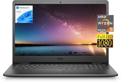 DELL Laptop Inspiron 15 Business de 15.6 pulgadas, LED Full HD de 15.6 pulgadas, AMD Ryzen 5 5500U, 12G RAM, SSD de 512 GB, cámara web, WiFi, Win 11