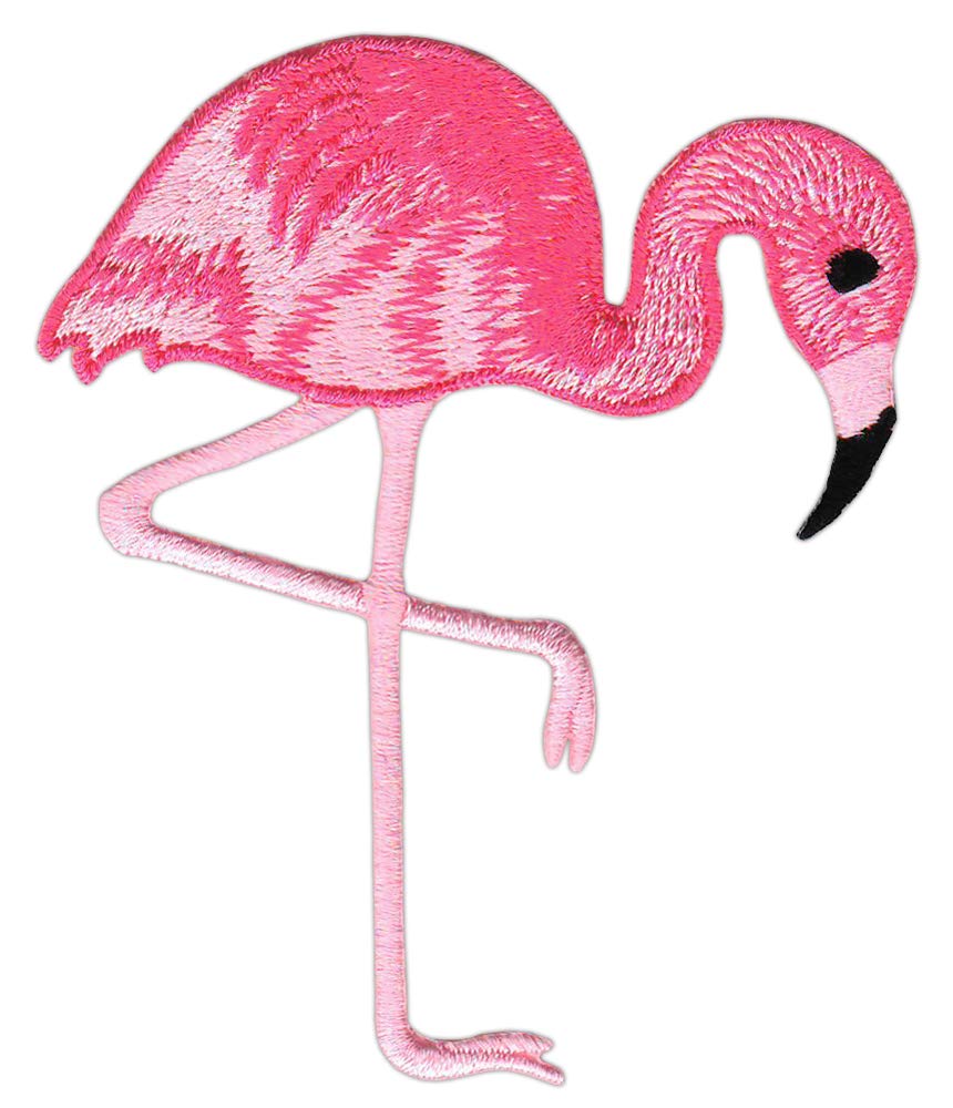 Flamingo-Aufnäher Zum Aufbügeln – 5,4 X 9,0 Cm, Gestickt – Für Kleidung, Taschen & DIY-Projekte