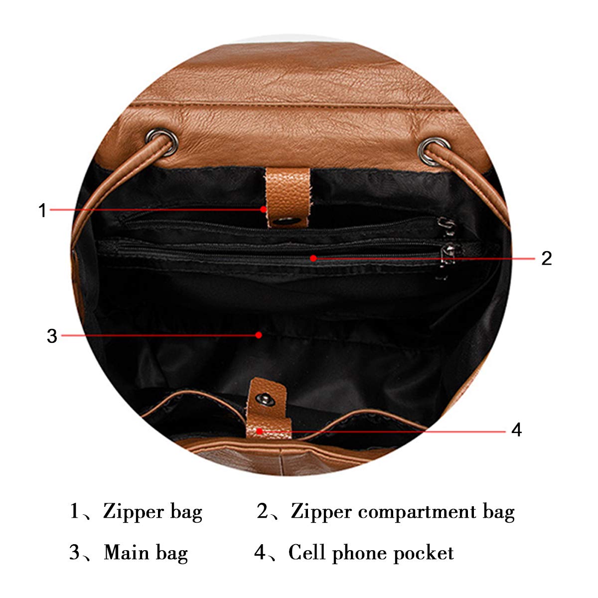 Femme Sacs portés dos Mode Cuir Imperméable Voyage L'école Loisir Sac a dos