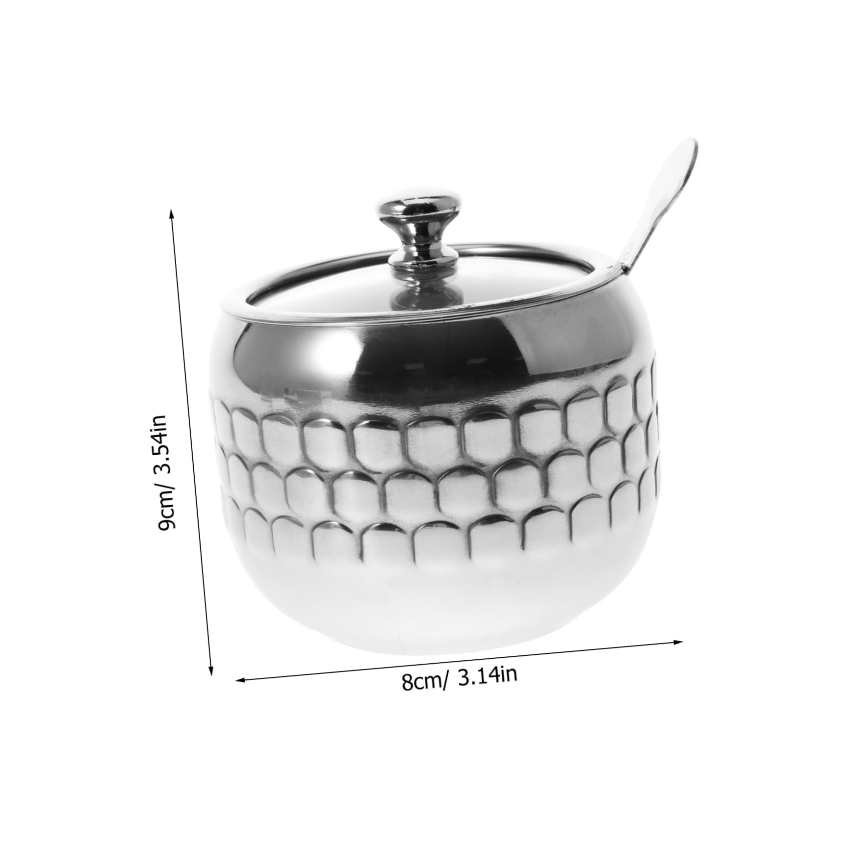 BEBEMOKO Seasoning Jar Noodle Tea Canister Condiment Storage Jars Sugar Bowl Stainless Condiment Containers with Lids Favor Jars Spices Jars Condiment Jars Salt Bowl Silver Stainless Steel