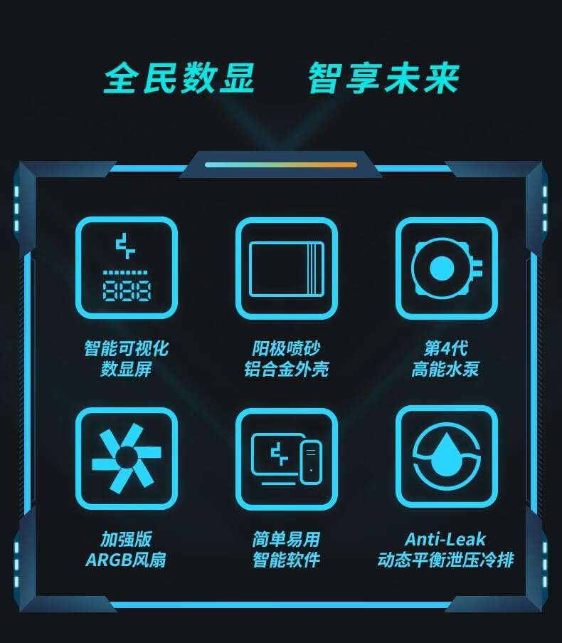 Miniatura 6 de DeepCool LS520 SE Digital 9.449 in AIO Enfriador Líquido 9.449 in 4 Generación Bomba de doble cámara 3100RPM 280w TDP AIO Enfriador Tecnología