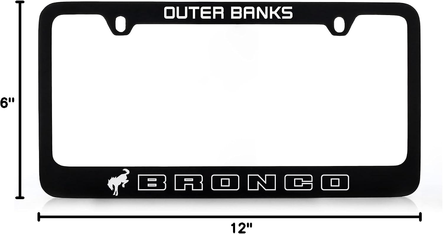 FORD Bronco UV Printed Metal License Plate Frame - Outer Banks