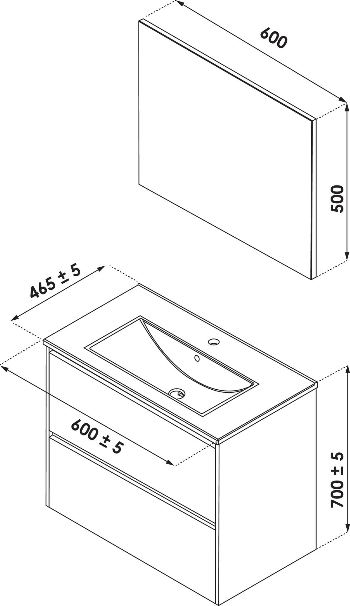 Mueble de Baño BELIS, Cerámica, Rebosadero Integrado, Blanco | Cerámica, Rebosadero Integrado, Fabricación Europea, Entregado Montado, Diseño Clásico y Atemporal, Materiales de Calidad