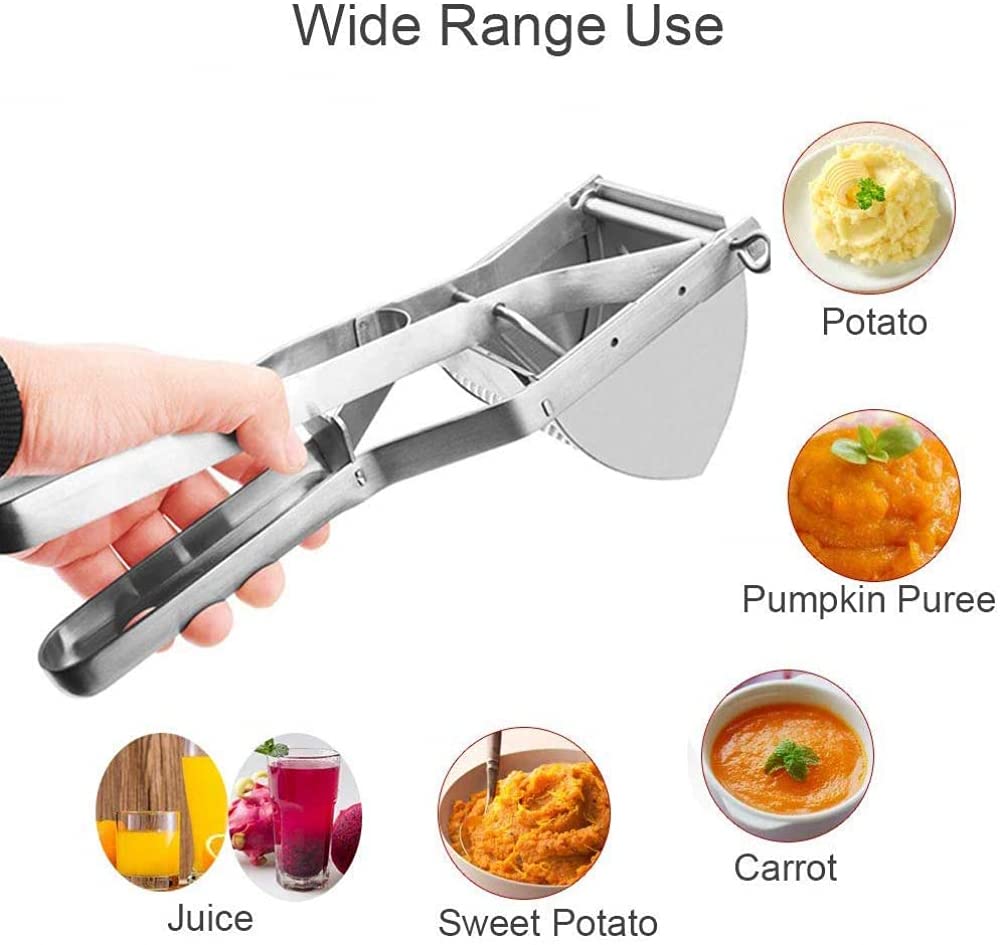 Schiacciapatate Schiacciapatate in acciaio inox Colino per alimenti per bambini Colino per pressa Spremiagrumi Ricer per verdure per purè di patate e ricette alimentari Purea di frutta e verdura,