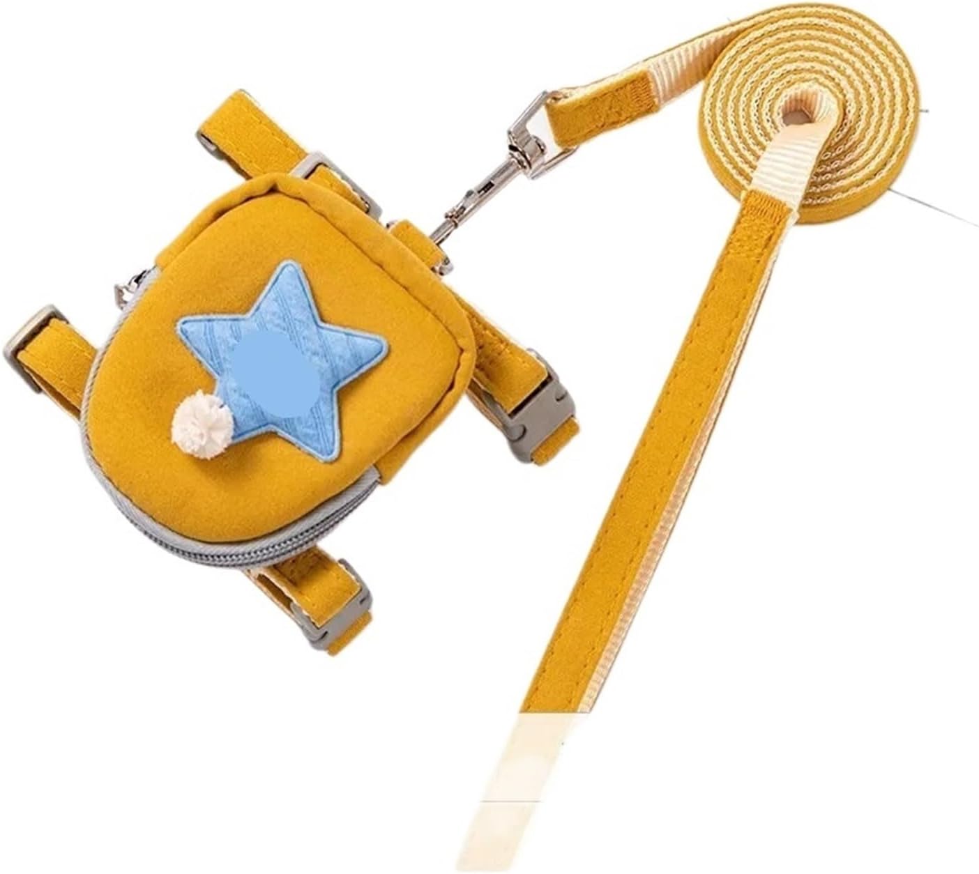 Traction Rope, Harness, Backpack, Dog Leash, Chest-Mounted Dog Chain, Cat Rope, Compatible with Small Dogs(Yellow,Big)