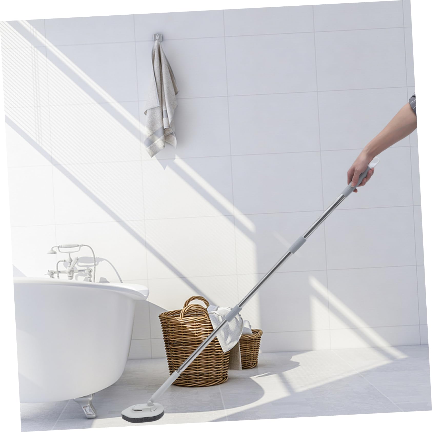 Anneome Cepillo Para Fregar Pisos y Ducha Mango Resistente Diseño Práctico Para Limpieza Seca y Húmeda