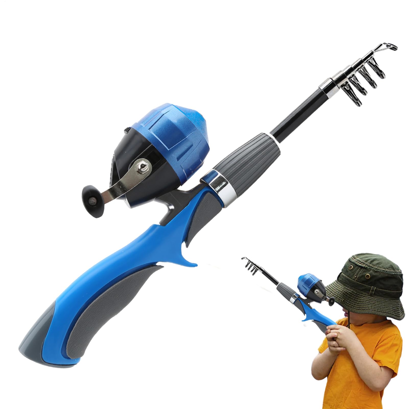 Kit de pesca para principiantes con caña de pescar retráctil y mango cómodo 8