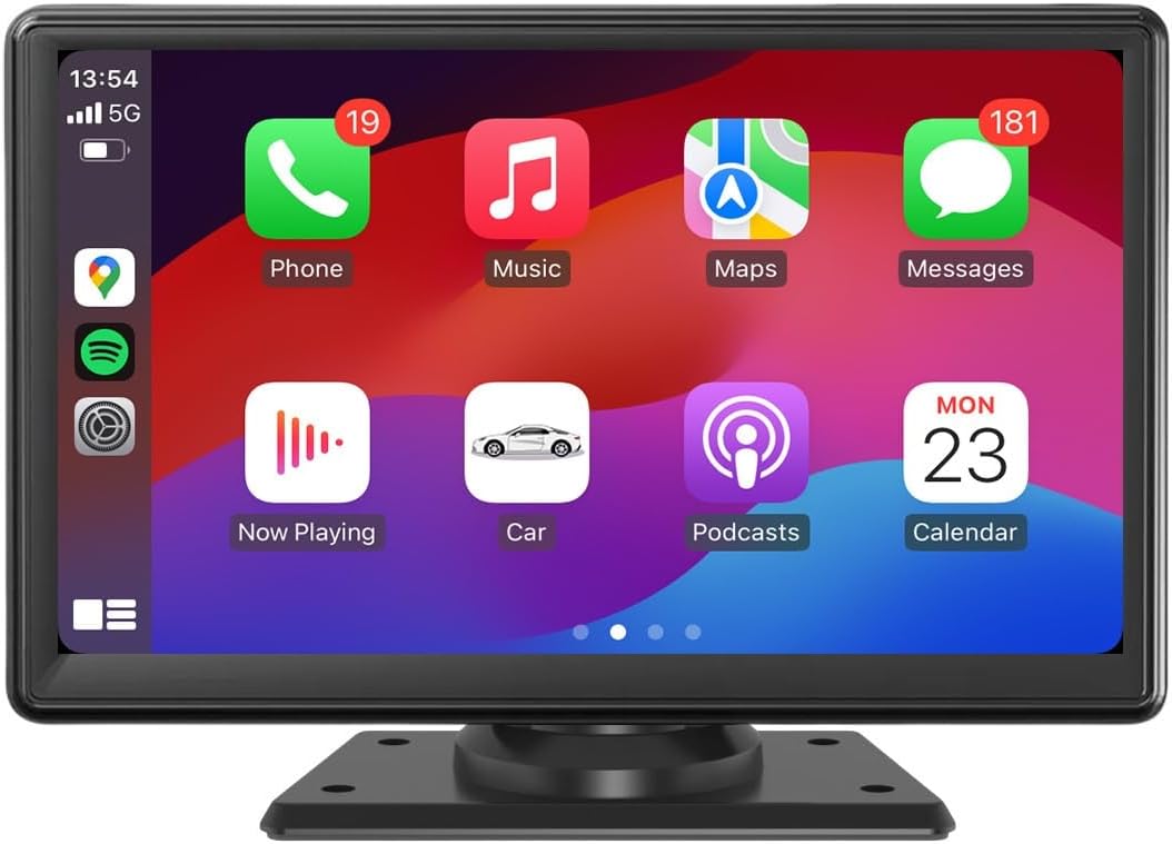 Portable 7-inch Smart Car Display +Rearview Camera with Wireless Screen Mirroring for Vehicles